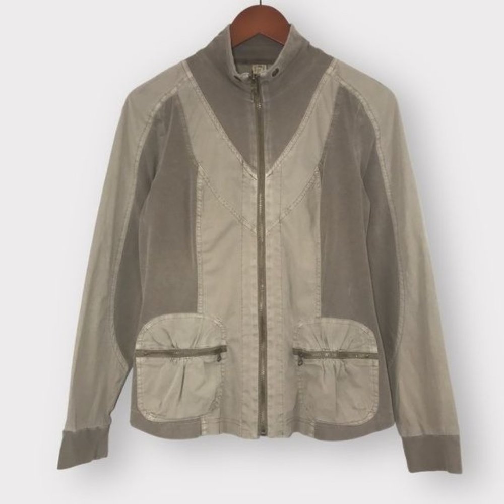 XCVI Full Zip Utility Lagenlook Lightweight Jacket Size Medium